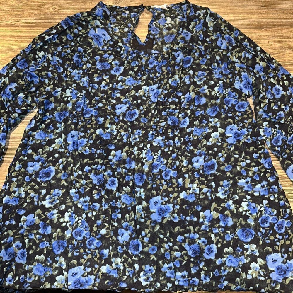 Caslon Blue Floral Print Midi Dress. Size Small NWOT. 16